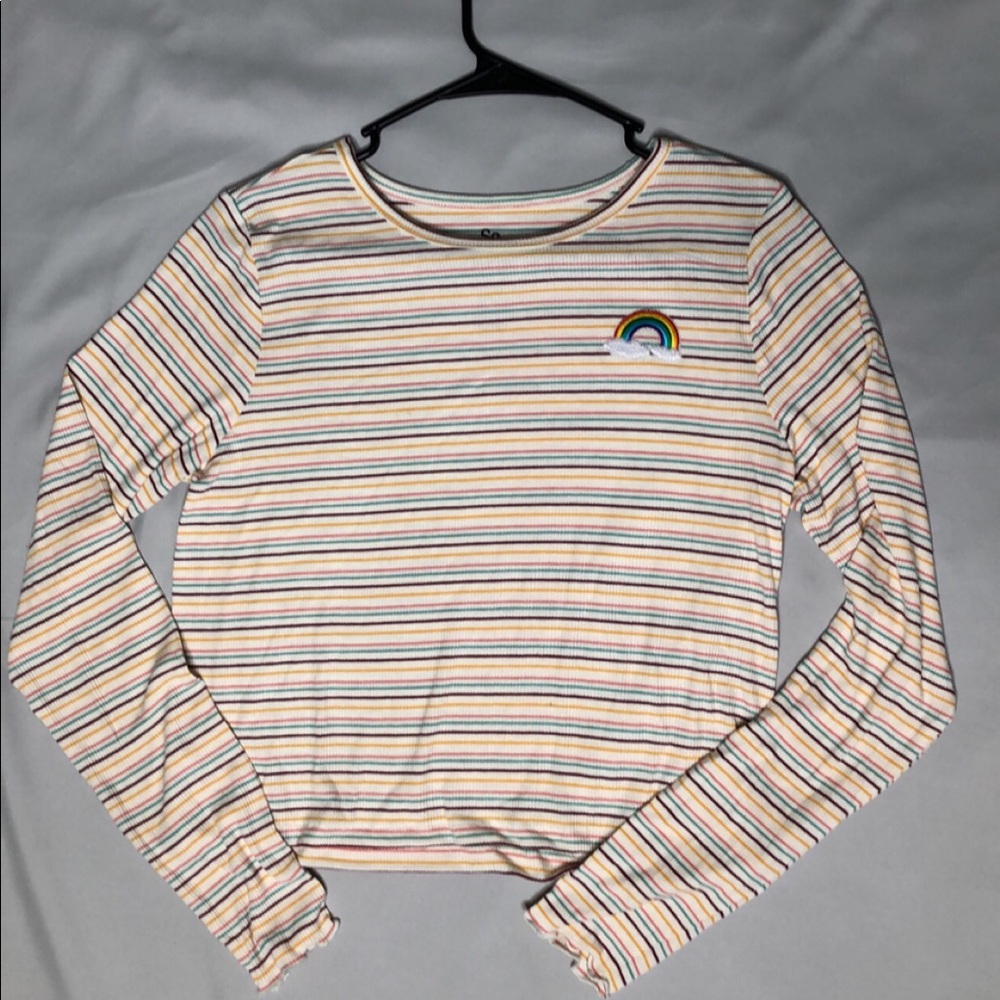 Rainbow Long Sleeve Crop Top